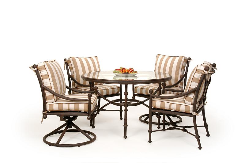 Caluco Santorini Outdoor Dining Set 48" Glass Table Top